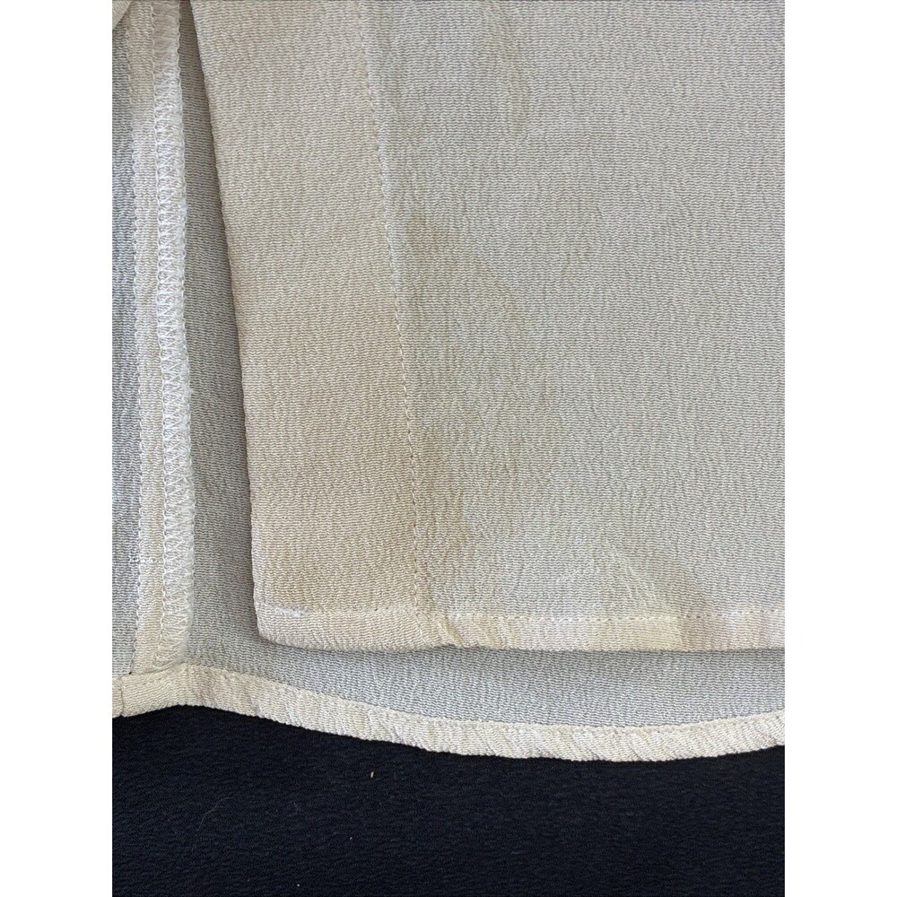 Trina Turk Long Sleeve Blouse Small? Ivory Statement Cuff Gold Buttons STAINS - Picture 16 of 16